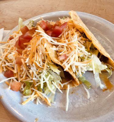 Fat ground beef tacos.