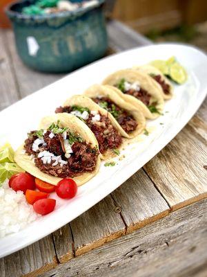 Smoked barbacoa tacos