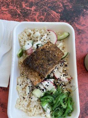 7 grain salmon bowl