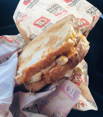 Buffalo chicken grilled cheese