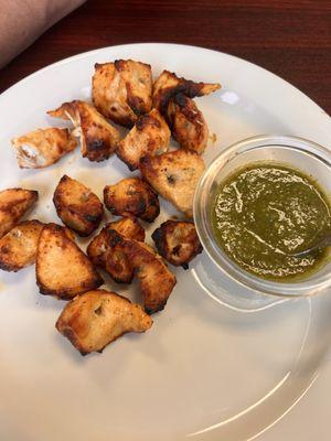 Skewer chicken with mint sauce