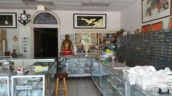 Inside view on the medicine drawers.