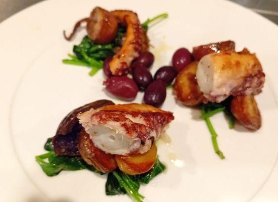 Dimmi - Octopus, Baby Potatoes, Gaeta Olives, Steamed Spinach