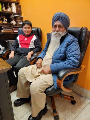 Ashvir taking pictures with His Grandfather Harjit Singh