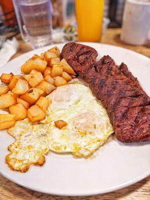 Steak and eggs