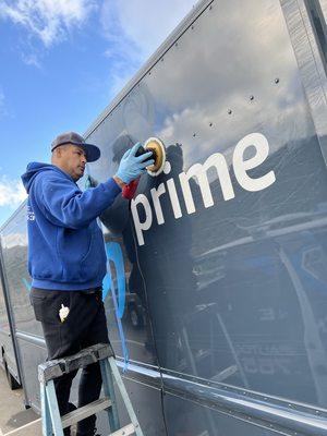 Polishing Amazon prime vans