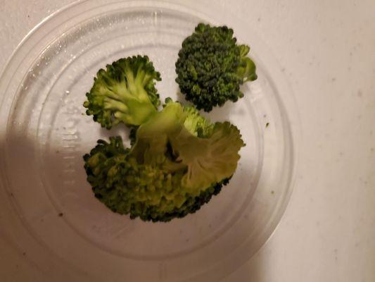 Raw broccoli not steamed