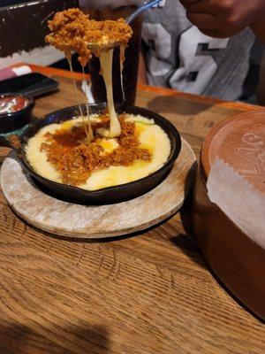 Choriqueso- sooooo cheesy