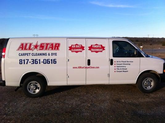 One of our new carpet, upholstery, tile & grout, air duct steam cleaning vans. We have new vans, new steam cleaning truckmounts