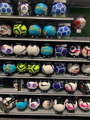 Loads of balls....soccer for sure, but you name the sport, they got the ball.