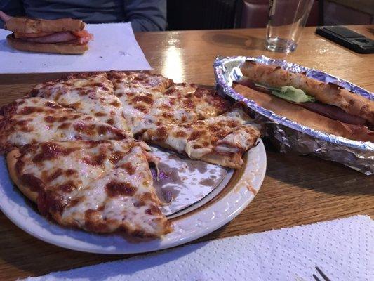 Pizza and a sub at Portage Inn