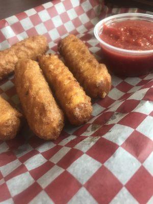 Mozzarella sticks! Crisp and delicious!