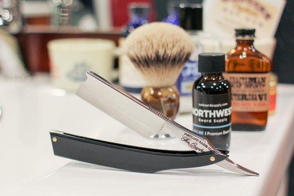 Selection of products offered by the Shave Shop