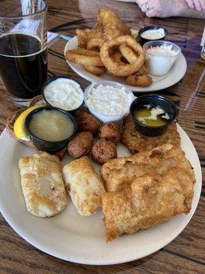 First plates of all-you-can-eat cod fish fry.