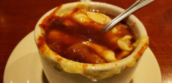 The baked French onion soup