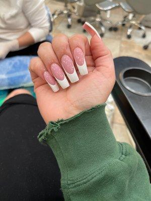 full tapered square set with French tips