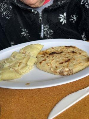 Home made pupusas, tamales