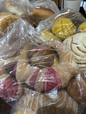 Best pan dulce. Conchas, small and big. Freshly baked bolillos for menudo.