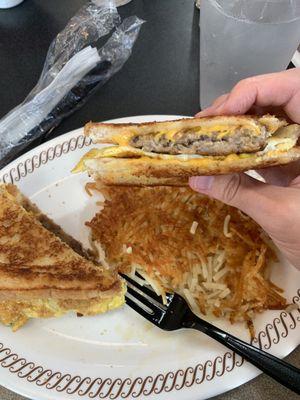 Egg cheese and sausage melt