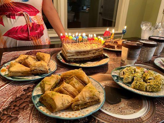 Baklava with pistachio Baklava with walnuts Turkish delight