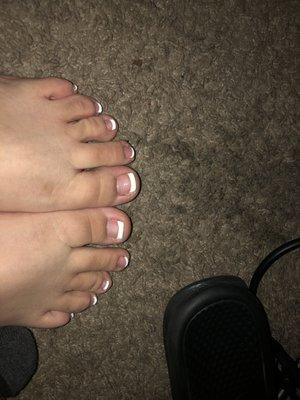 French toes ! All uneven vwas very rushed !