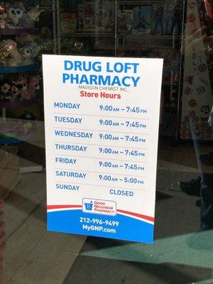 Typical pharmacy hours 11/04/21