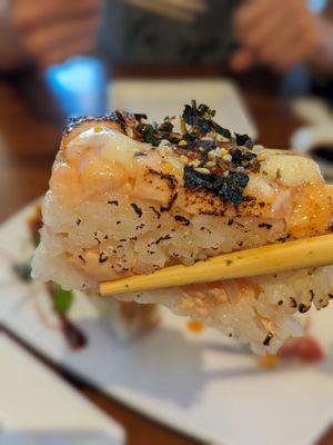 Original salmon torched sushi