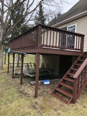 Deck staining