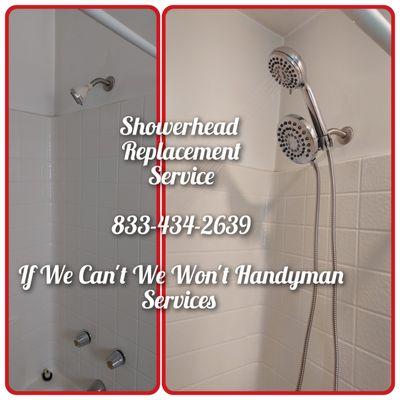 Bathroom shower head replacement service.