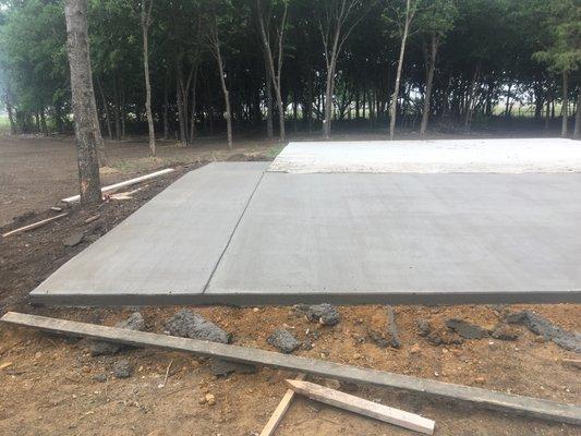 Slab for metal building.