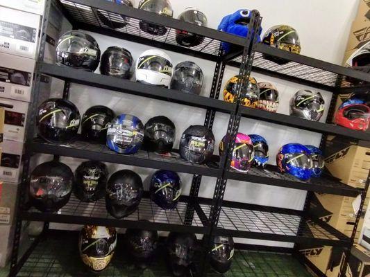 Wide selection of helmets and apparel