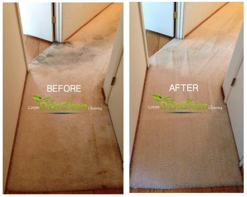 What a difference! with our Hot-Water extraction deep cleaning method, commonly known as "Steam Cleaning"