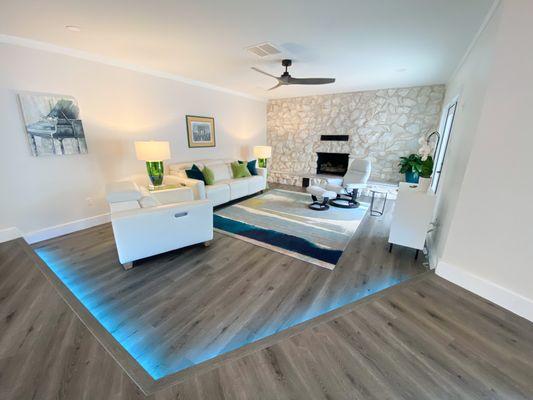 A modern twist is added to a newly renovated home in Fort Walton Beach, Florida.