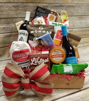 Sample of a specialty gift basket (Wine provided by client)