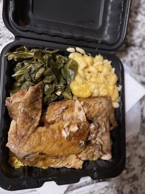 Turkey wing d special w/ collard greens and Mac n cheese