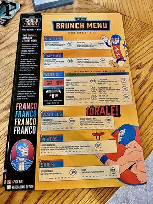 Brunch menu