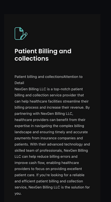 Claim's process
Medical Billing services