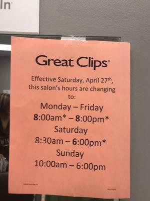 New hours April 2019