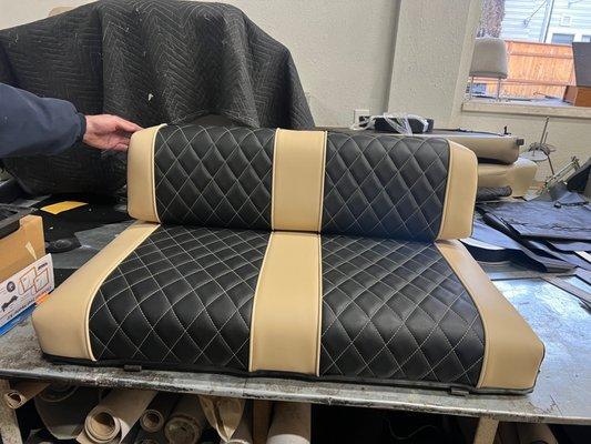 Custom made golf cart seat.