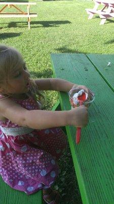 After a long drive home. . .it sure is nice to stop and get some ice cream.