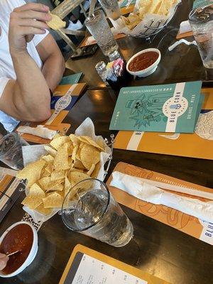 Complimentary chips and salsa