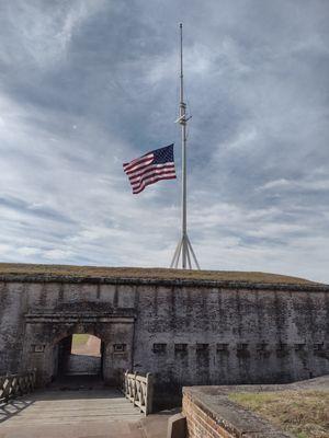 A cloudy day, but the flag looked as beautiful as ever.