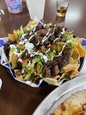 Steak fajita nachos