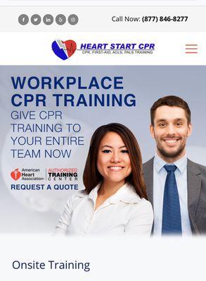 Heart Start CPR provides Workplace CPR Training for your staff.