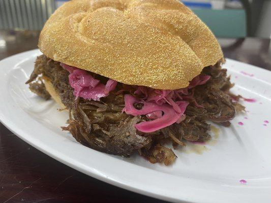 Pulled Lamb with pickled cabbage