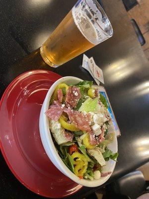 Salad and a beer