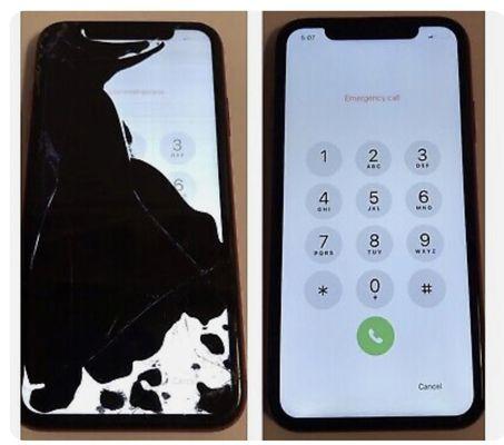 iPhone 11 Pro Max Screen Replacement before and after