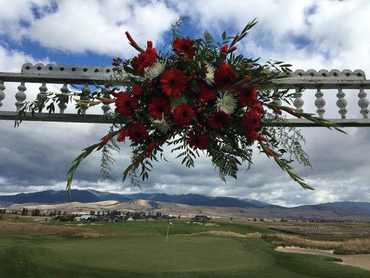 Ranch club wedding arch