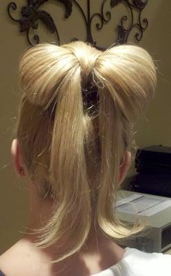 Party perfect hair bow! Simple, chic, and brings out the girlie girl in you! Hair by Mary Harmon in Glen Ellyn, IL 602-739-9073