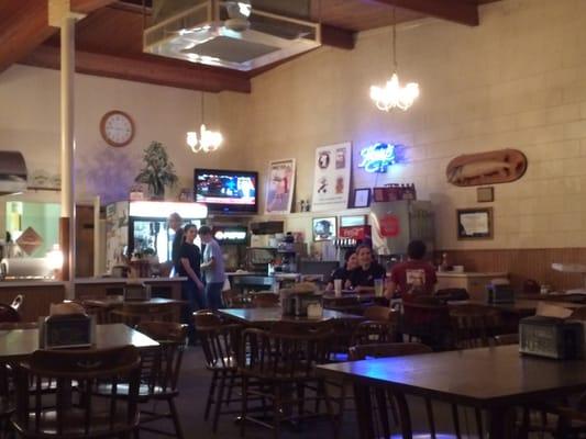 Eugene's staff all sitting down while I waited 40 min for my BBQ ribs and a Cola refill